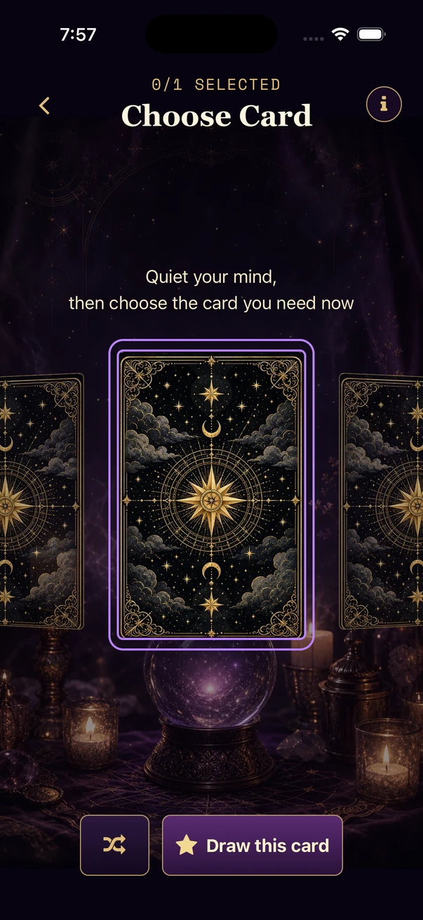 Rabbit Tarot card picker before selecting one card